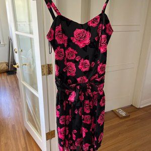 Vintage Black and Pink Cocktail Dress